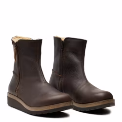 New Feet 192-81. Varmfodrade och vattentäta boots med dubbla dragkedjor. Brun.