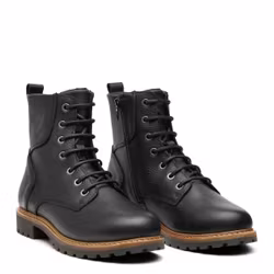 New Feet 232-15. Varmfodrade och vattentäta snörkängor med dragkedja. Svart. Slim Fit.