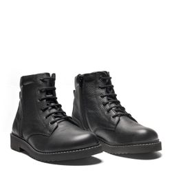 New Feet 232-25. Vattentäta snörkängor med dragkedja. Svart.