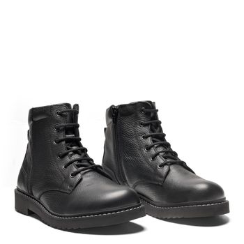New Feet 232-25. Vattentäta snörkängor med dragkedja. Svart.