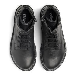New Feet 232-25. Vattentäta snörkängor med dragkedja. Svart.