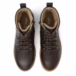 New Feet 232-15. Varmfodrade och vattentäta snörkängor med dragkedja. Mörkbrun. Slim Fit.