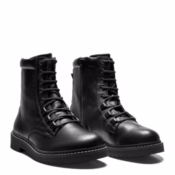 New Feet 242-24. Varmfodrade och vattentäta snörkängor med dragkedja. Svart.