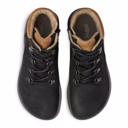 New Feet 222-22. Varmfodrade och vattentäta snörkängor med dragkedja. Svart. Bred läst.