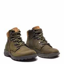 New Feet 222-22. Varmfodrade och vattentäta snörkängor med dragkedja. Olivgrön. Bred läst.