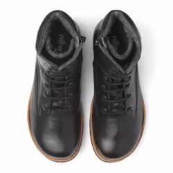New Feet 192-83. Varmfodrade och vattentäta snörkängor med dragkedja. Svart.