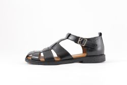 Angulus 4982 Svart. Skinnfodrade "Fisherman's Sandals" i klassisk design.