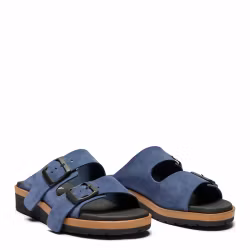 New Feet 221-33. Blå Slip-in Sandaler med urtagbar komfortsula och ställbara remmar.
