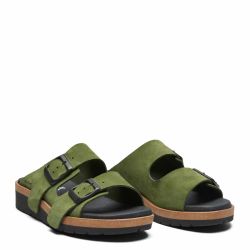 New Feet 221-33. Gröna Slip-in Sandaler med urtagbar komfortsula och ställbara remmar.