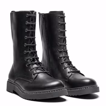New Feet 252-12. Varmfodrade och vattentäta stövlar med snörning och dragkedja. Svart.