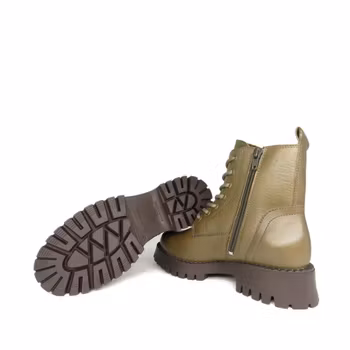 Ten Points Penny 60610 Khaki-Grön. Varmfodrade snörkängor. Vegetabilgarvat, 100% kromfritt skinn.