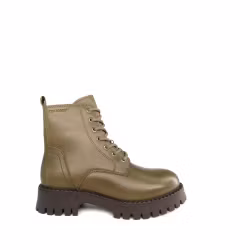 Ten Points Penny 60610 Khaki-Grön. Varmfodrade snörkängor. Vegetabilgarvat, 100% kromfritt skinn.