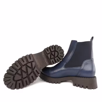 Ten Points Penny 60609 Blå. Varmfodrade Chelsea Boots. Vegetabilgarvat, 100% kromfritt skinn.