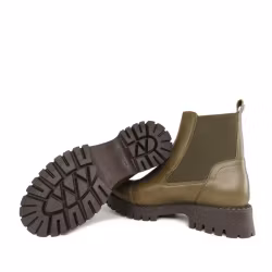 Ten Points Penny 60609 Khaki-Grön. Varmfodrade Chelsea Boots. Vegetabilgarvat, 100% kromfritt skinn.
