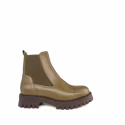 Ten Points Penny 60609 Khaki-Grön. Varmfodrade Chelsea Boots. Vegetabilgarvat, 100% kromfritt skinn.