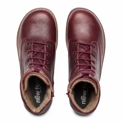 New Feet 192-83. Varmfodrade och vattentäta snörkängor med dragkedja. Dark Wine.