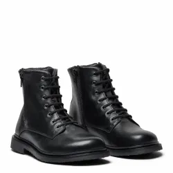 New Feet 262-21. Varmfodrade och vattentäta kängor med snörning och dubbla dragkedjor. Svart. Bred läst.