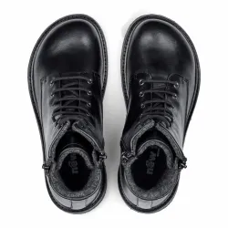 New Feet 262-21. Varmfodrade och vattentäta kängor med snörning och dubbla dragkedjor. Svart. Bred läst.