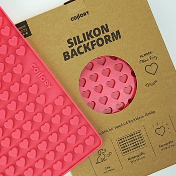 Silikonbakmatta för hundgodis, Hjärta Mini, rosa