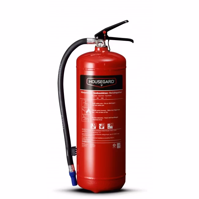Housegard 6 kg pulversläckare, 55A, röd, PE6TEA