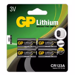 GP Lithiumbatteri, CR 123A, 4-pack