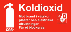 CGS skylt koldioxid 10x20 cm röd/vit, vinyl