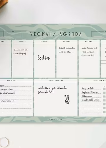Weekly agenda