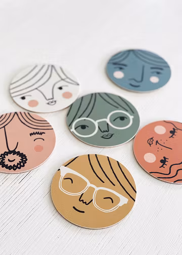 Family coasters 6pcs