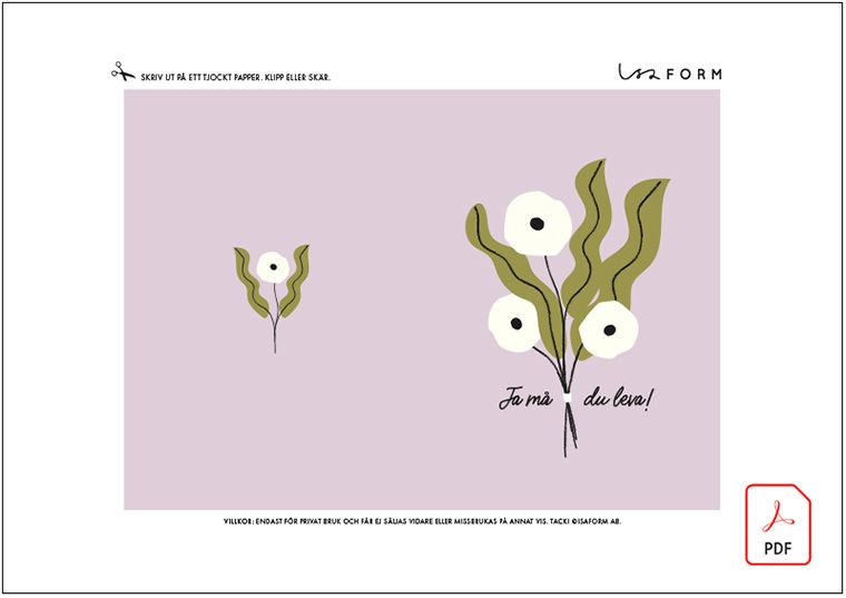 Printable kort Bukett
