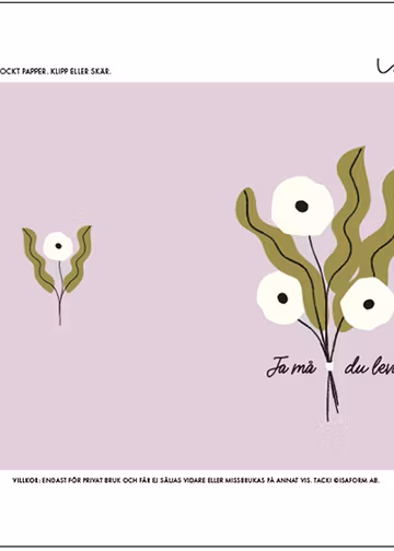 Printable kort Bukett