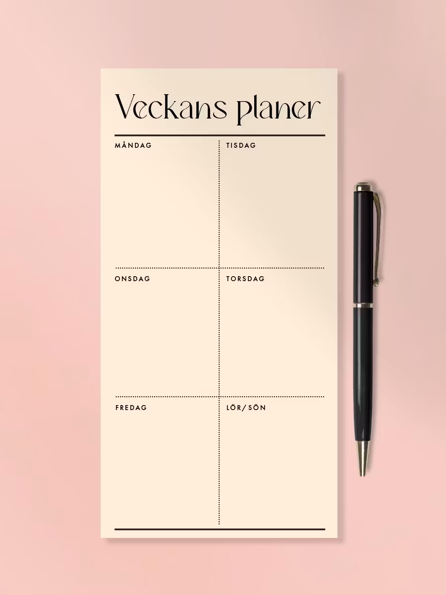 Veckans planer Magnetblock