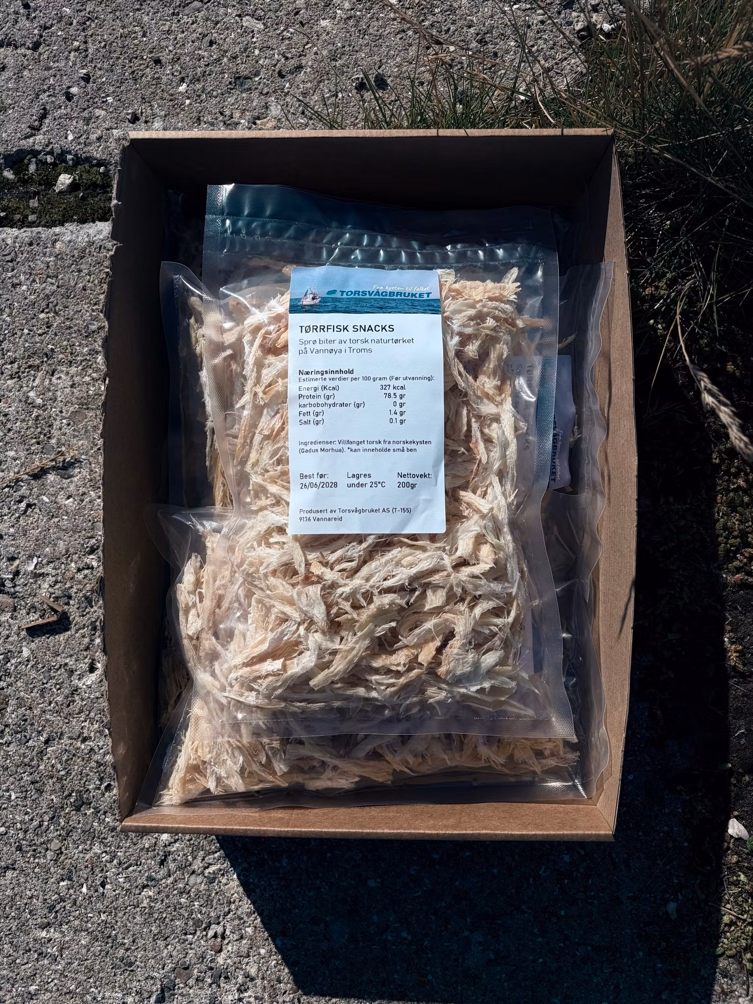 Tørrfisk Snacks Eske 5x200g