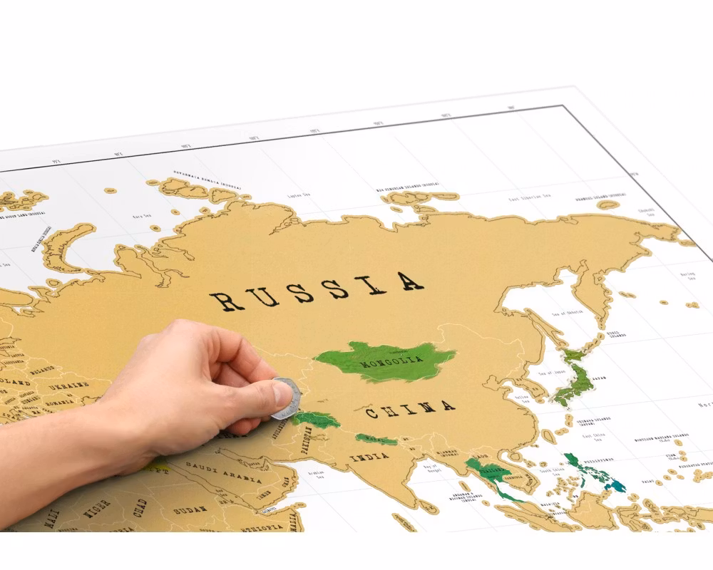 Scratchmap miljöbild med mynt