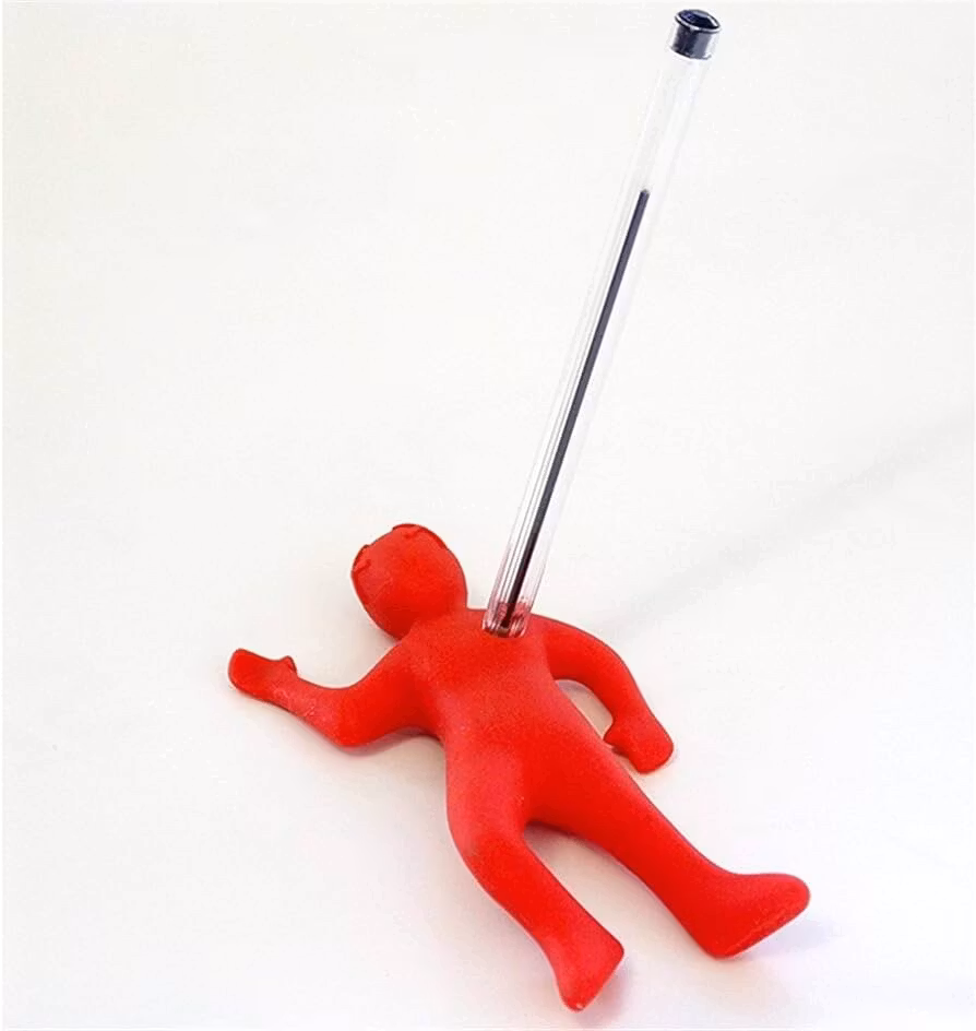 red silicone penholder