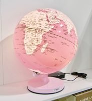 Rosa jordglob med lampa 30cm