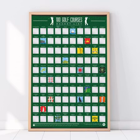 Scratch off bucketlist - 100 golfbanor