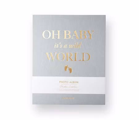 Fotoalbum "oh baby" Grå – Tygalbum för Bebis- & Barnfoton