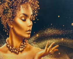 Golden Woman 25x34cm