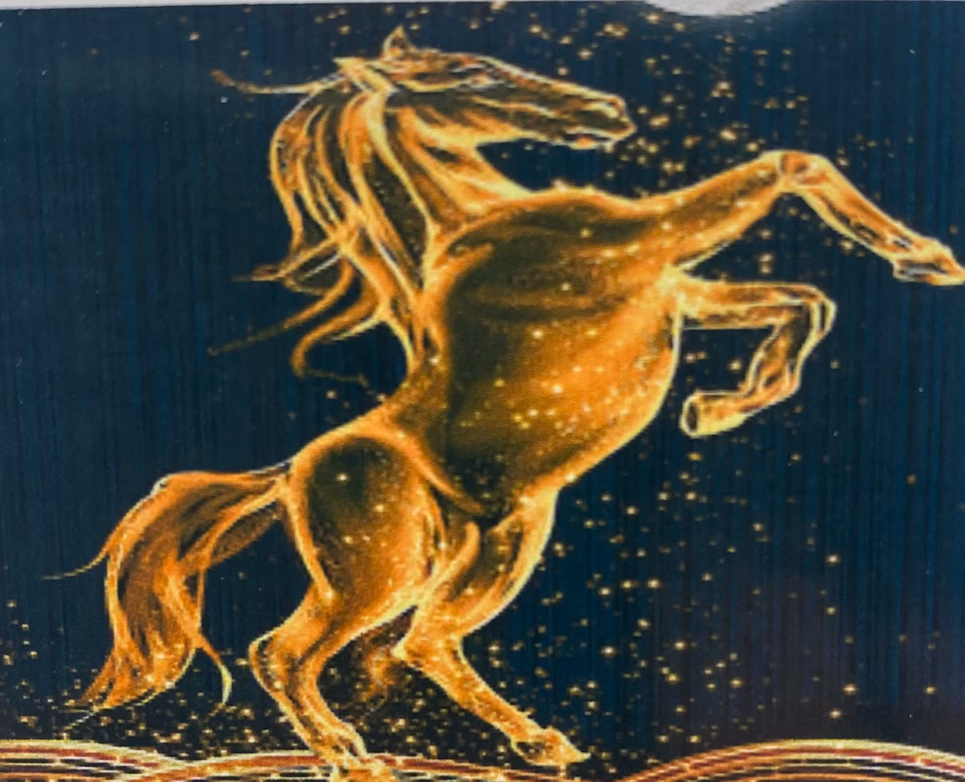 Golden horse  25x34cm