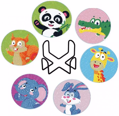 Glasunderlägg 6st Djur 1