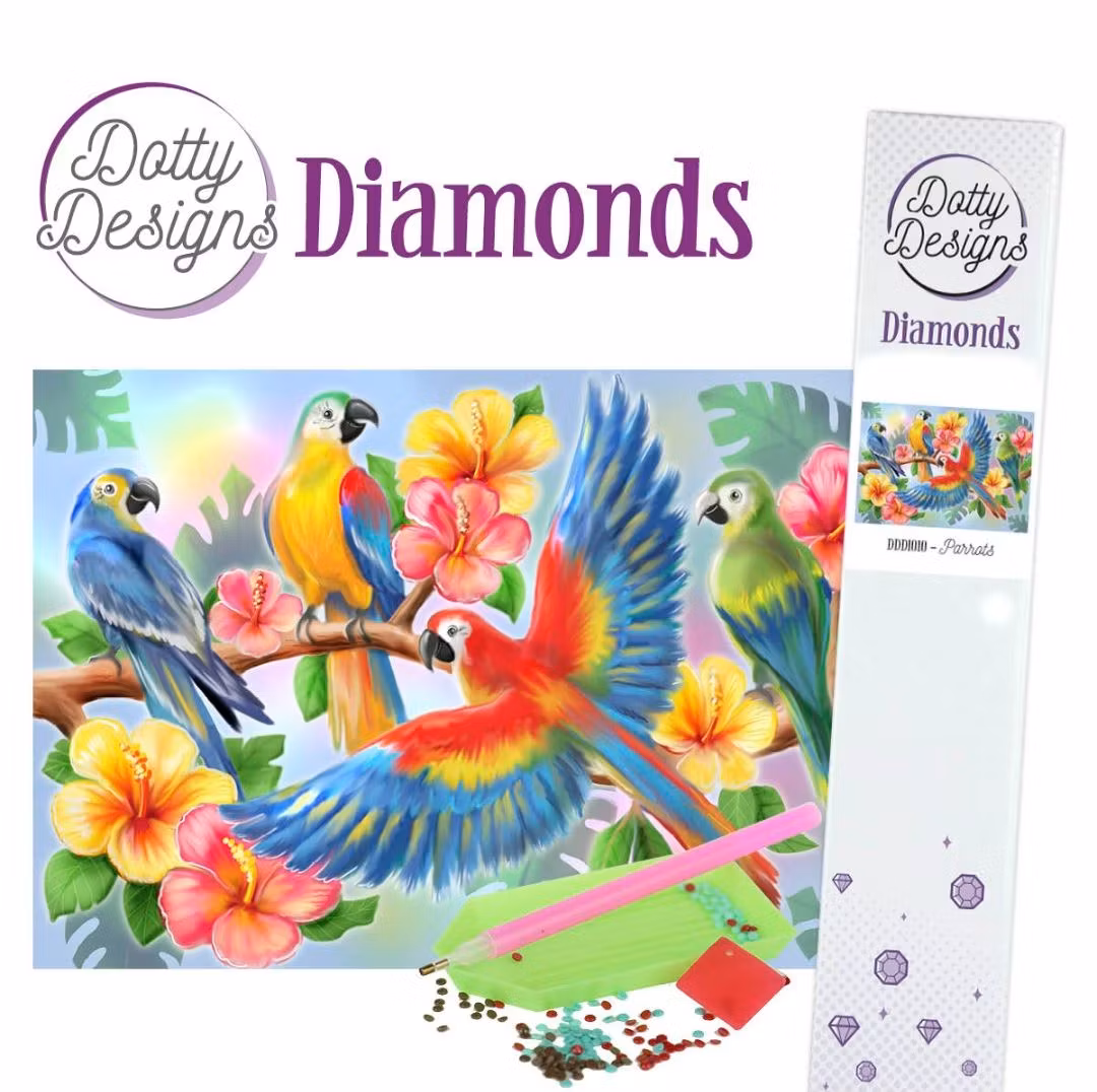 Dotty Designs® - Papegojor 29,7 x 42 cm