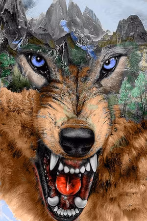 Varg 40x50cm