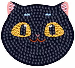 Fickspegel 7cm katt svart