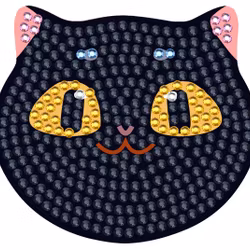 Fickspegel 7cm katt svart