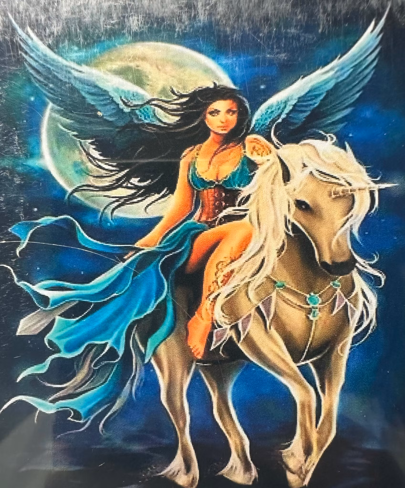 Fantasy kvinna häst 40x50