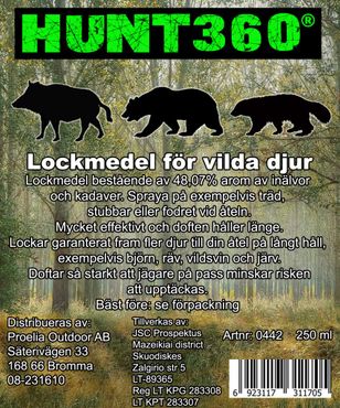 LOCKMEDEL FÖR VILDSVIN, BJÖRN, RÄV OCH JÄRV