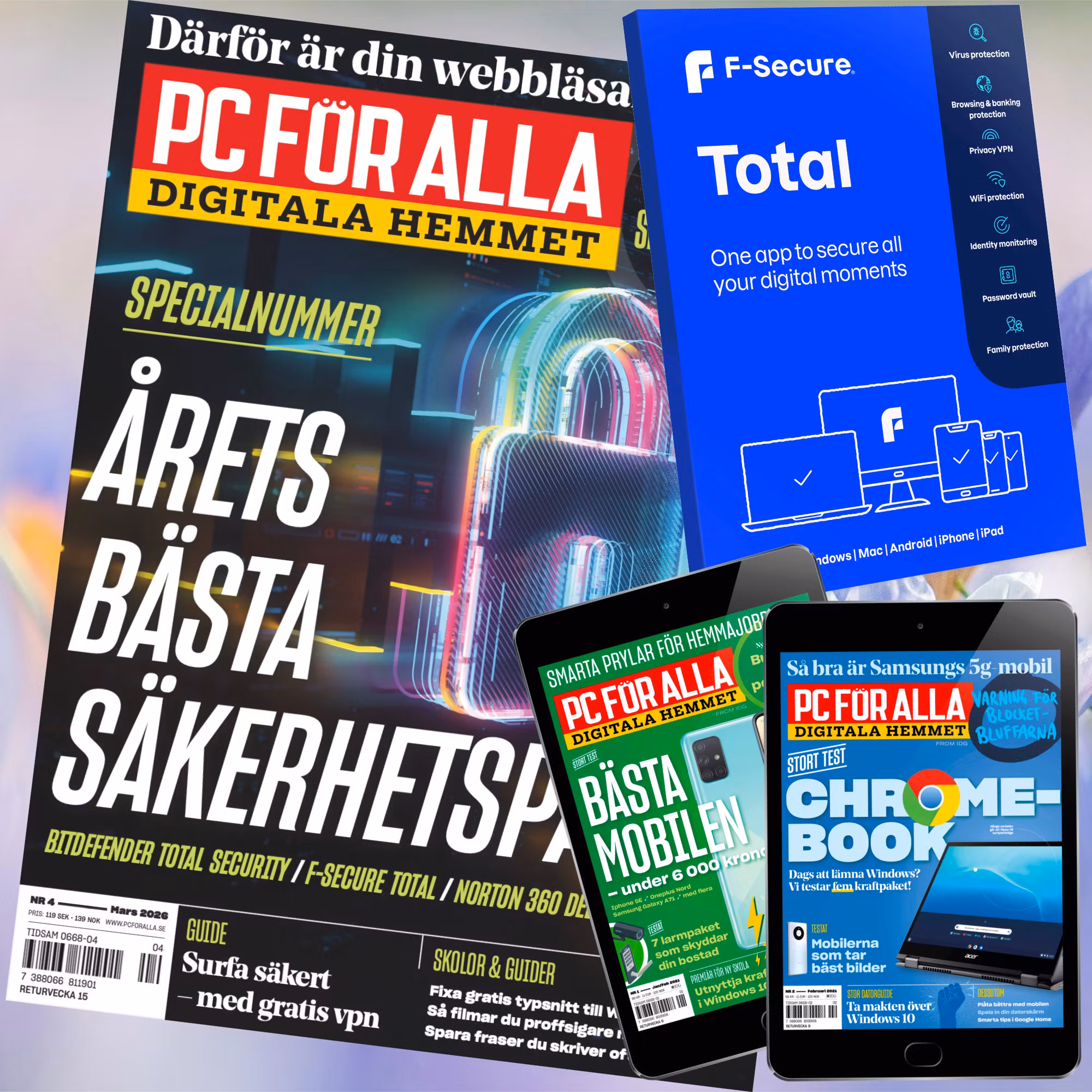 Vårkampanj 2026: 12 nr av PC för Alla digitalt + F-Secure Total & vårt digitala arkiv sedan 2010