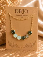 Halsband ljusgrön opal