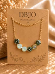 Halsband ljusgrön opal