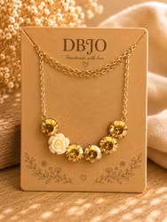 Halsband guld med ros
